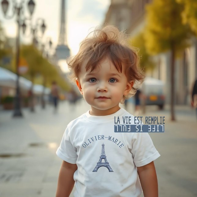 T-shirt Pour Les Tous Petits Tour Eiffel personnalisée Paris (Créateur téléchargé)