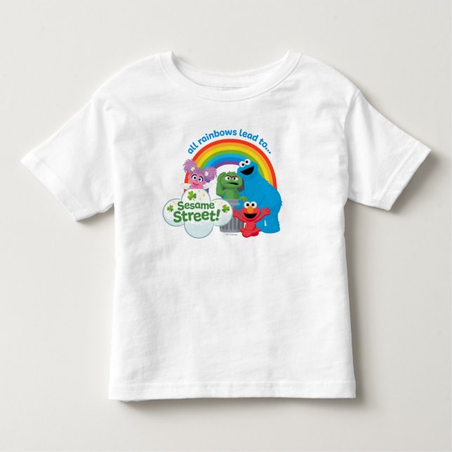 T-shirt Pour Les Tous Petits Tous les Rainbows mènent à Sesame Street (Devant)