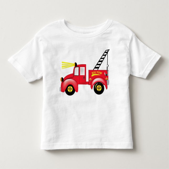 T-shirt Pour Les Tous Petits Tow Truck "ajoutez votre propre nom" (Devant)