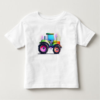 T-shirt Pour Les Tous Petits tracteur arc-en-ciel pour garçons et filles