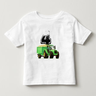 T-shirt Pour Les Tous Petits Tracteur de ferme verte personnalisé enfant 4e ann