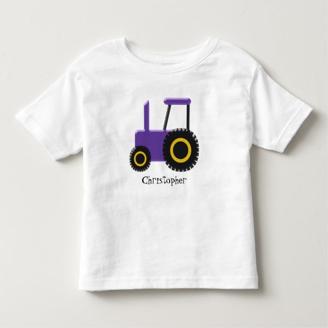 T-shirt Pour Les Tous Petits Tracteur pourpre (Devant)