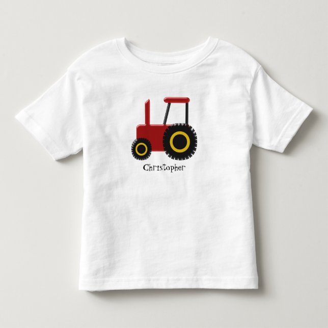 T-shirt Pour Les Tous Petits Tracteur rouge (Devant)