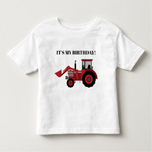 T-shirt Pour Les Tous Petits Tracteur rouge C'est mon anniversaire Personnalisé