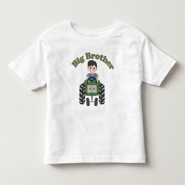 T-shirt Pour Les Tous Petits Tracteur vert Big Brother (Devant)