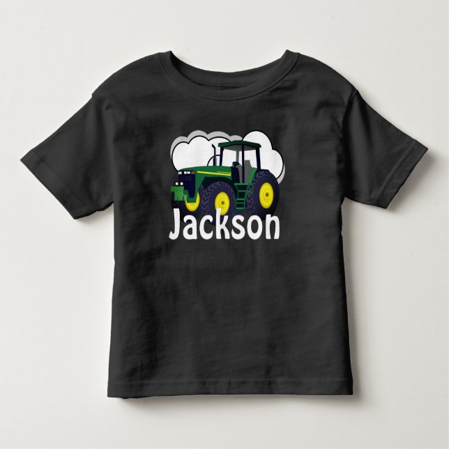 T-shirt Pour Les Tous Petits Tracteur vert personnalisé (Devant)