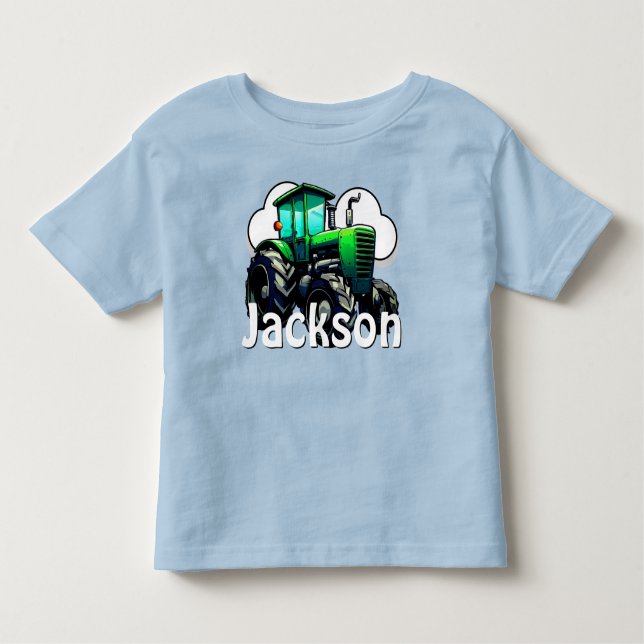 T-shirt Pour Les Tous Petits Tracteur vert personnalisé (Devant)