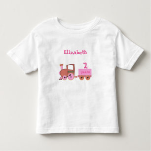 T-shirt Pour Les Tous Petits train avec la fille d'âge