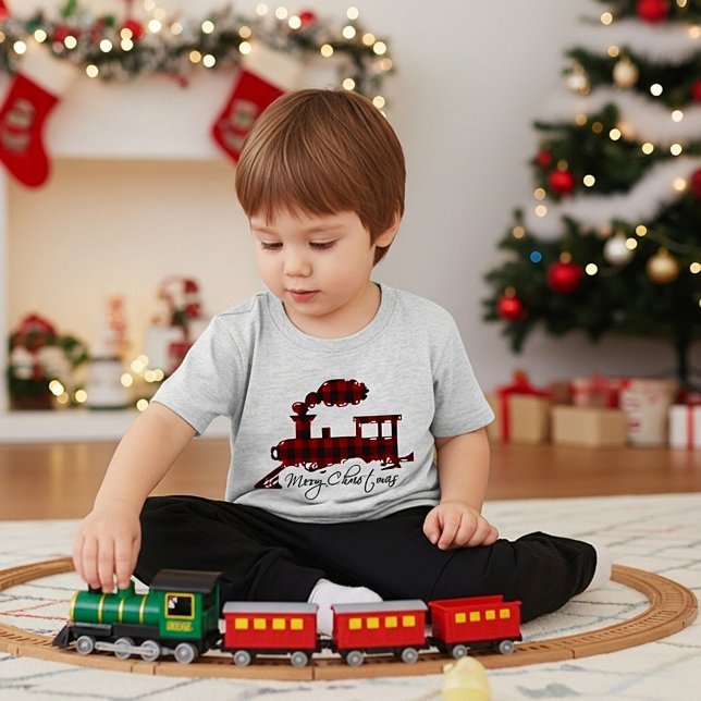 T-shirt Pour Les Tous Petits Train écossais Joyeux Noël (Créateur téléchargé)