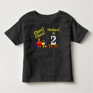 T-shirt Pour Les Tous Petits Train mignon personnalisé d'anniversaire de Choo