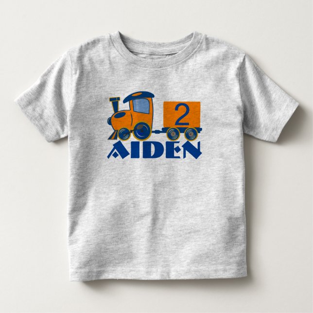 T-shirt Pour Les Tous Petits Train personnalisable d'anniversaire d'âge (Devant)