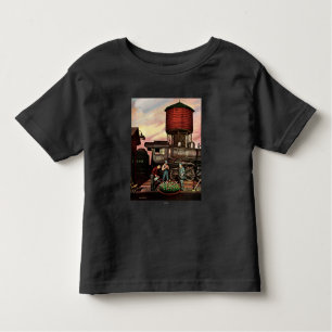 T-shirt Pour Les Tous Petits Train Yard Flower Garden par Stevan Dohanos