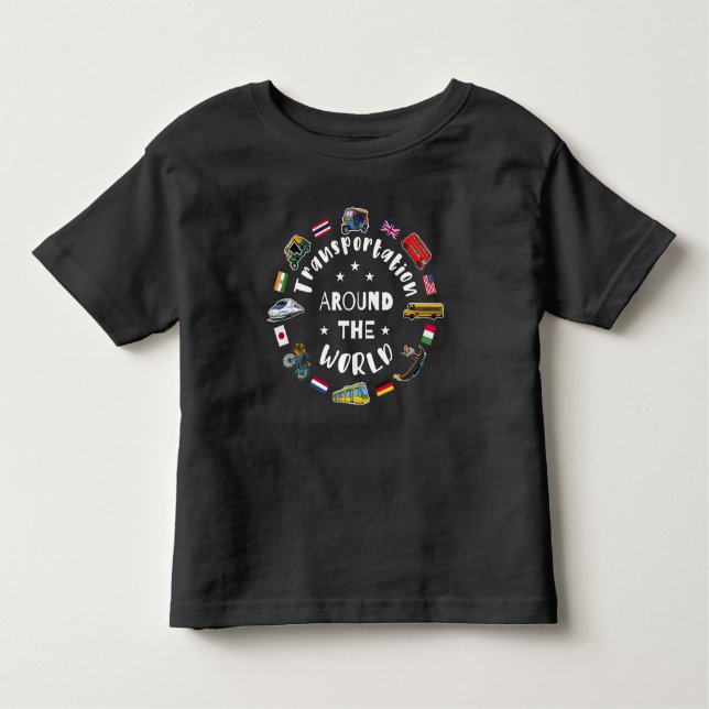 T-shirt Pour Les Tous Petits Transport autour du monde (Devant)