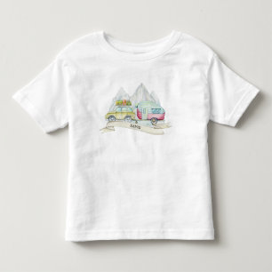 T-shirt Pour Les Tous Petits Transport de voyage à l'aquarelle 