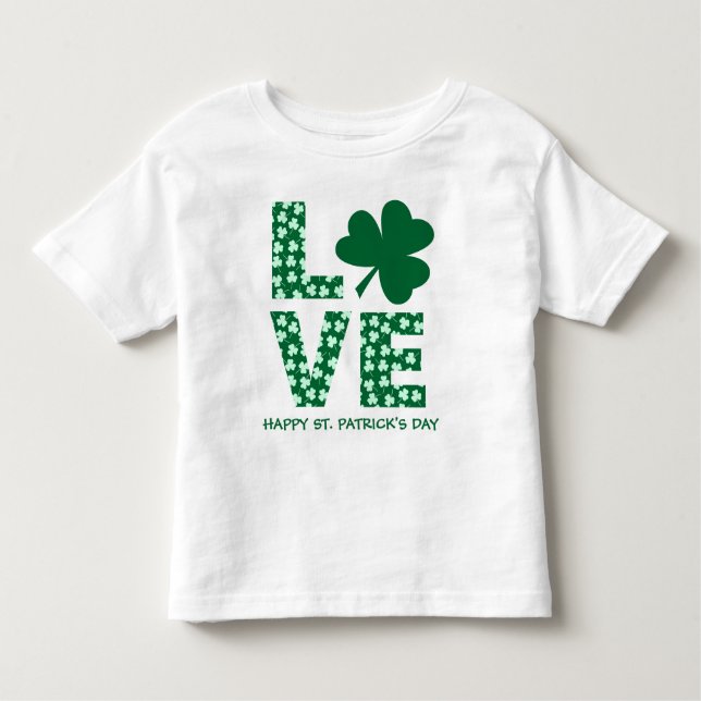 T-shirt Pour Les Tous Petits Trèfle d'amour amusant Enfant St. Patrick's Day    (Devant)