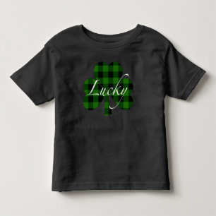 T-shirt Pour Les Tous Petits Trèfle écossais vert classique noir