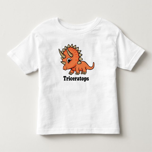 T-shirt Pour Les Tous Petits Tricératops Cute Dinosaure (Devant)