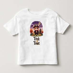 T-shirt Pour Les Tous Petits Trick or Treat Halloween Pirate Chat