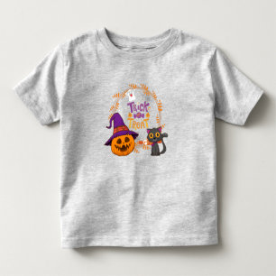 T-shirt Pour Les Tous Petits Trick ou traitement, Halloween heureux, Chat à la 