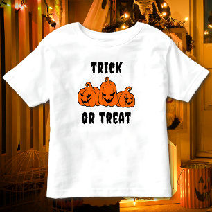 T-shirt Pour Les Tous Petits Tricoter Ou Traiter Citrouilles Éffrayants Hallowe