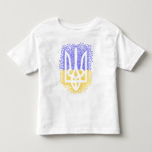 T-shirt Pour Les Tous Petits Trident heraldique ukrainien tryzub étoiles disper