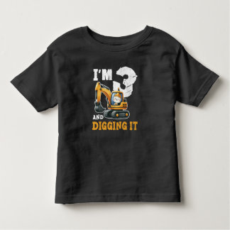 T-shirt Pour Les Tous Petits Trois 3ans 3e anniversaire Construction Boy 3 ans