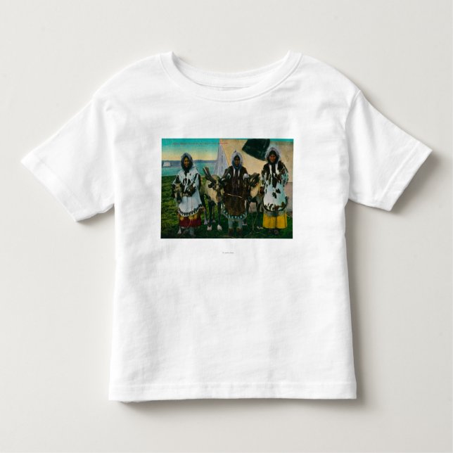 T-shirt Pour Les Tous Petits Trois beautés et traîneaux esquimaux ReindeerState (Devant)