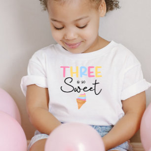 T-shirt Pour Les Tous Petits Trois est si doux crème glacée été 3e anniversaire