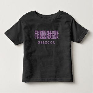 T-shirt Pour Les Tous Petits Trois lettres rétro Nom Lilac