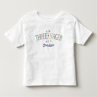 T-shirt Pour Les Tous Petits "Trois" Personnalisé de 3 ans