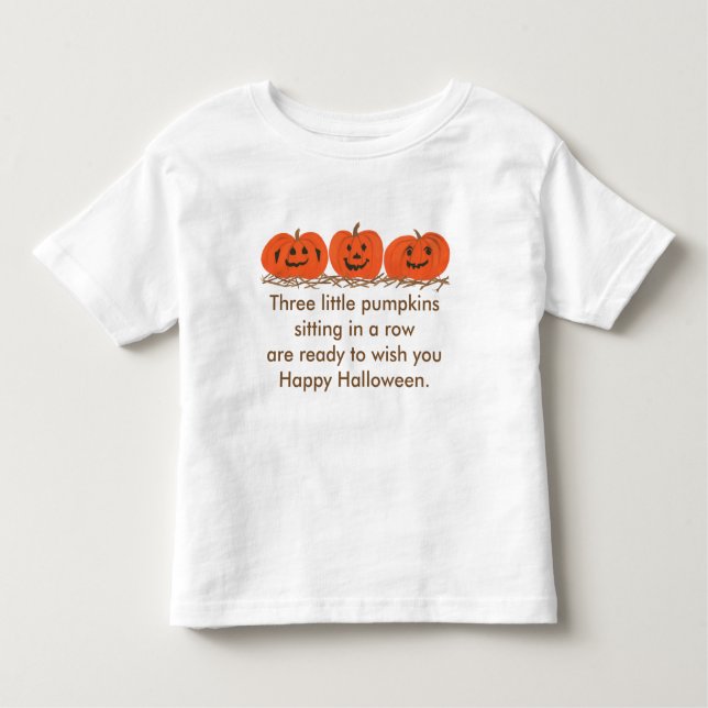 T-shirt Pour Les Tous Petits Trois petites chemises Halloween citrouilles (Devant)