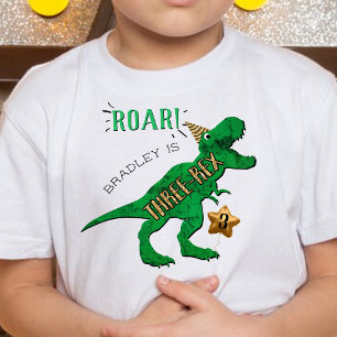 T-shirt Pour Les Tous Petits Trois Rex Dinosaur 3e anniversaire