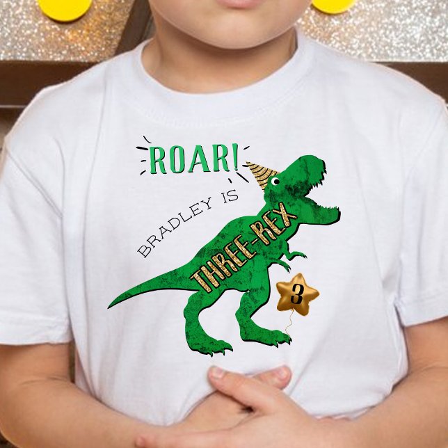 T-shirt Pour Les Tous Petits Trois-Rex Dinosaure 3e Anniversaire (Créateur téléchargé)