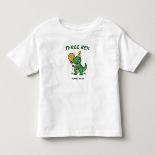 T-shirt Pour Les Tous Petits Trois Rex Personnalisé Dinosaure 3ème Anniversaire