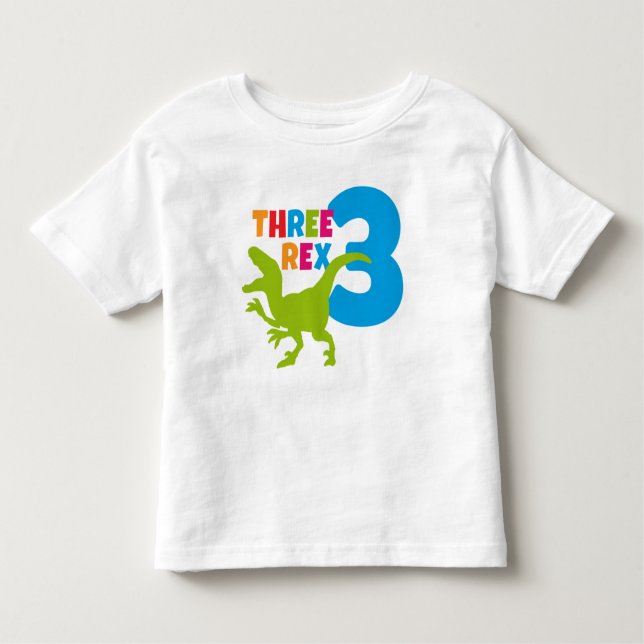 T-shirt Pour Les Tous Petits Trois Rex Toddler 3e Anniversaire Blanc (Devant)