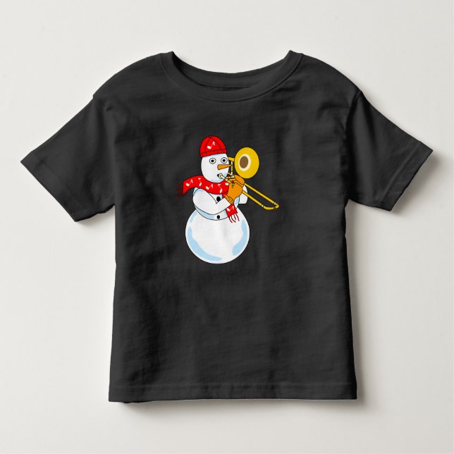 T-shirt Pour Les Tous Petits Trombone Snowman (Devant)