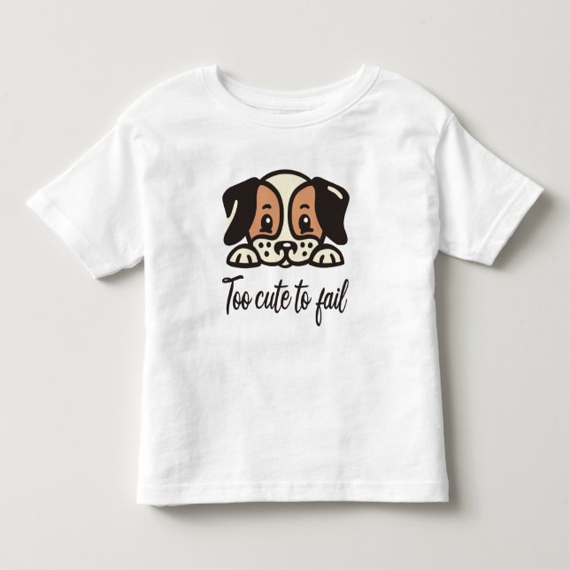 T-shirt Pour Les Tous Petits Trop mignon pour échouer (Devant)