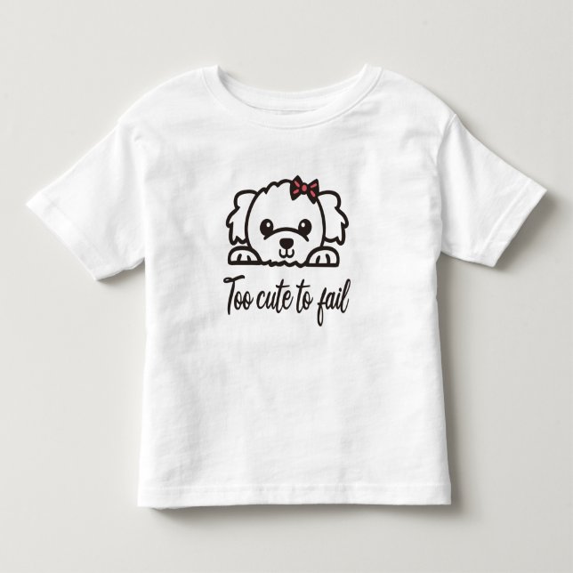 T-shirt Pour Les Tous Petits Trop mignon pour échouer(4) (Devant)