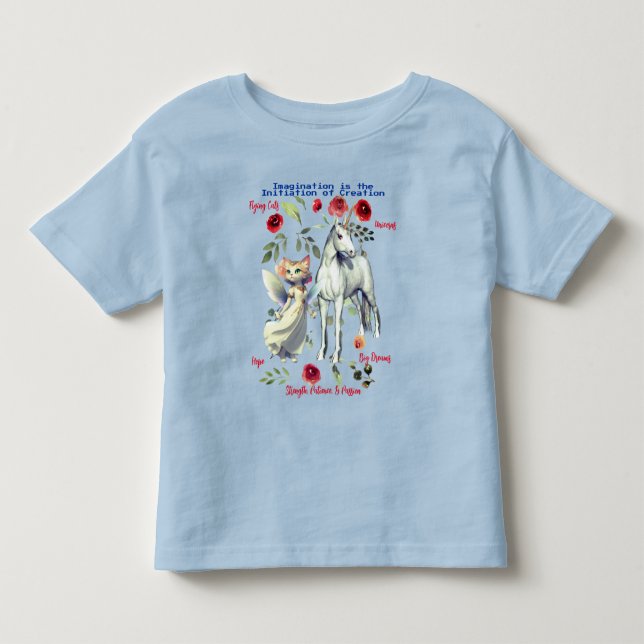 T-shirt Pour Les Tous Petits Trottineur Fun Licorne Chats Amusants (Devant)