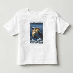 T-shirt Pour Les Tous Petits Truite pêchant la section transversale - bâti