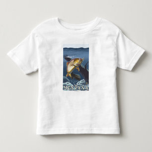 T-shirt Pour Les Tous Petits Truite pêchant la section transversale - Montana