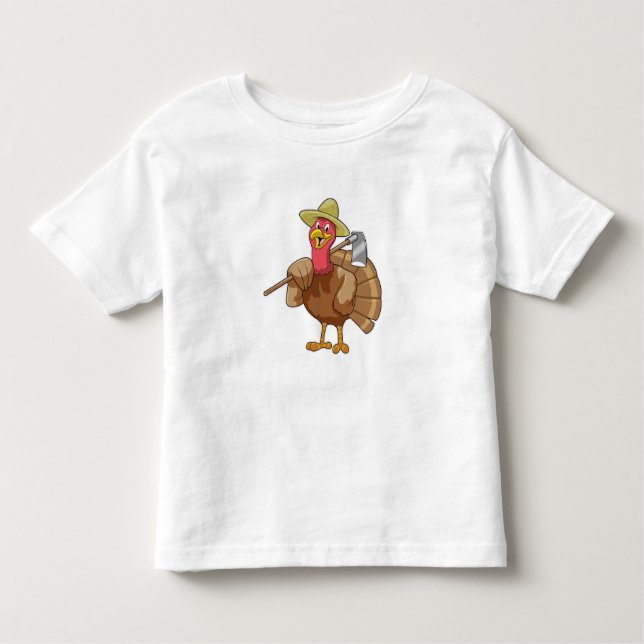 T-shirt Pour Les Tous Petits Turkey as Farmer (Devant)