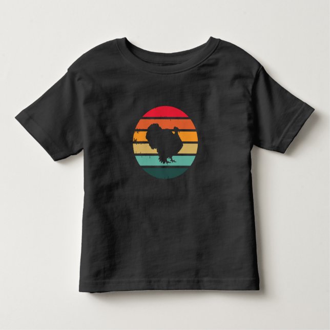 T-shirt Pour Les Tous Petits Turquie Oiseau Thanksgiving Distressed coucher de  (Devant)