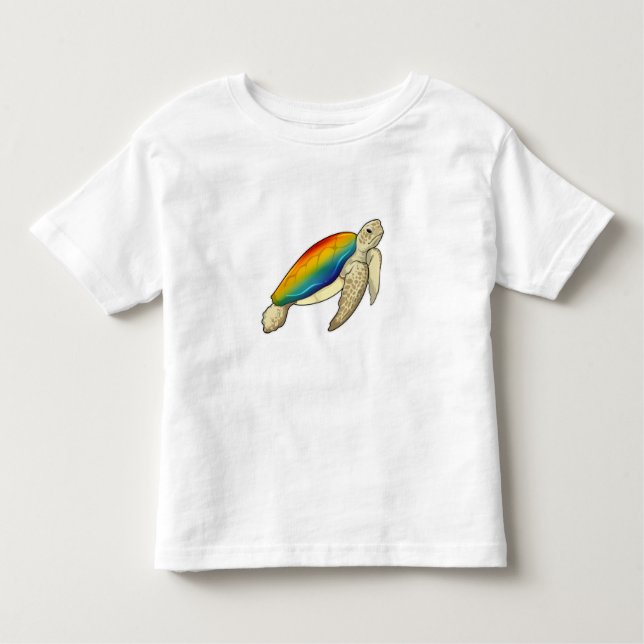 T-shirt Pour Les Tous Petits Turtle Rainbow (Devant)