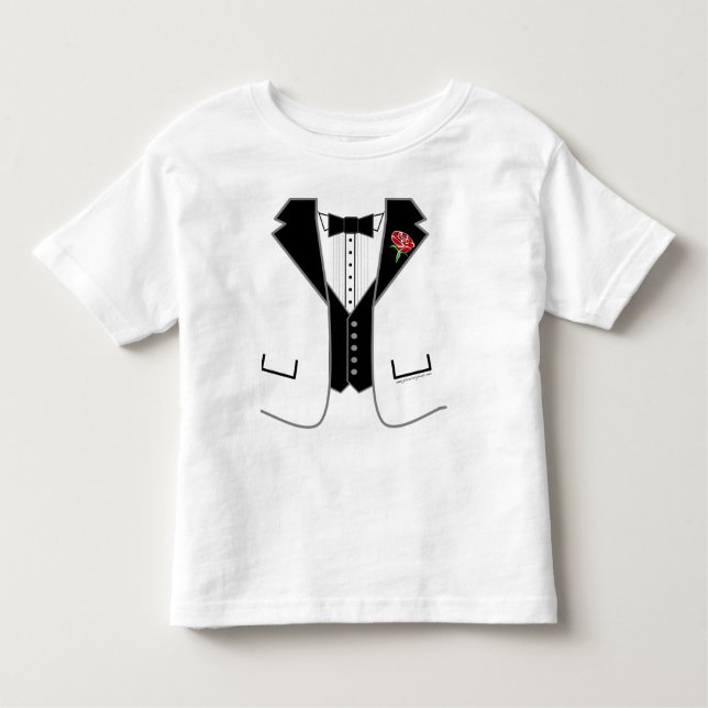 T-shirt Pour Les Tous Petits tuxedo -blouson blanc (Devant)