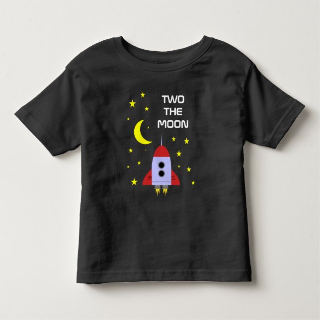 T-shirt Pour Les Tous Petits Two The Moon Rocket Ship 2e anniversaire (Devant)