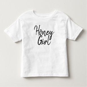 T-shirt Pour Les Tous Petits Typographie de fille miel mignonne Fille noire et
