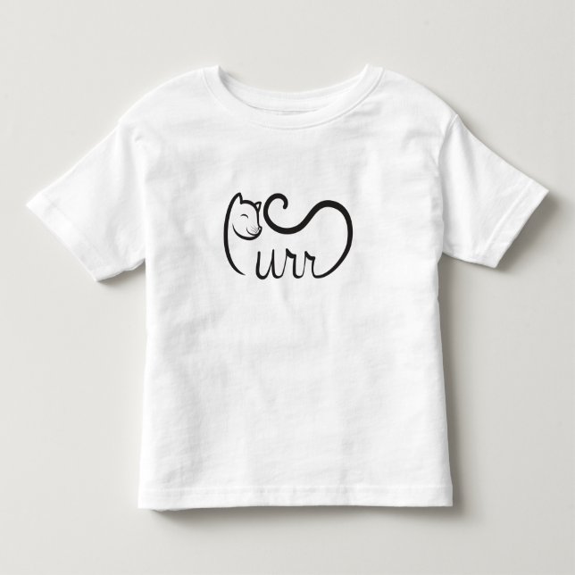 T-shirt Pour Les Tous Petits Typographie Ronron Noir (Devant)