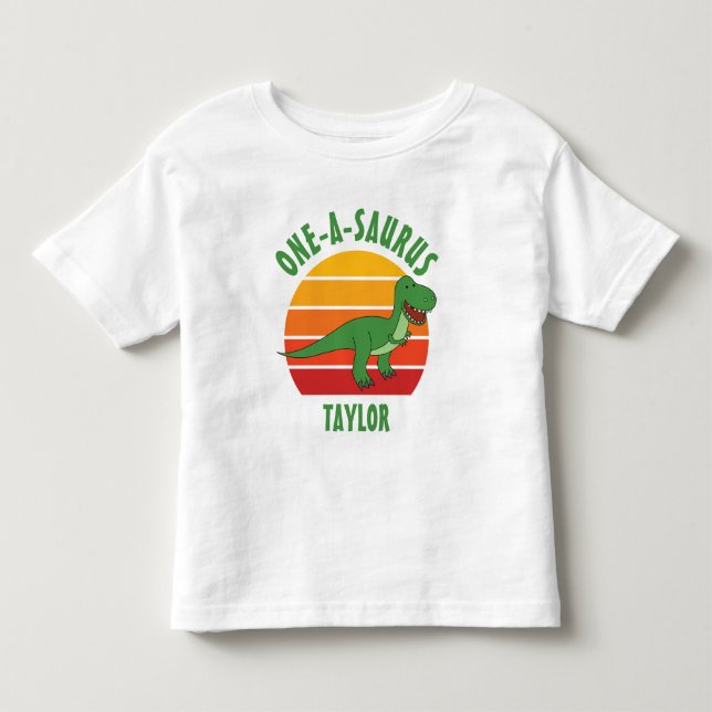 T-shirt Pour Les Tous Petits Un-A-Saurus 1er anniversaire Dinosaure genre neutr (Devant)