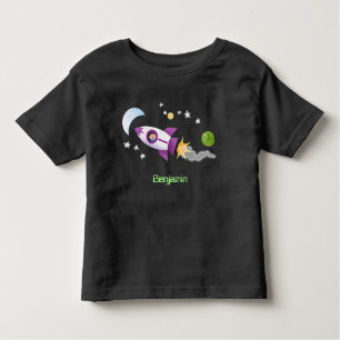 T-shirt Pour Les Tous Petits Un adorable vaisseau-fusée dans l'espace dessin an